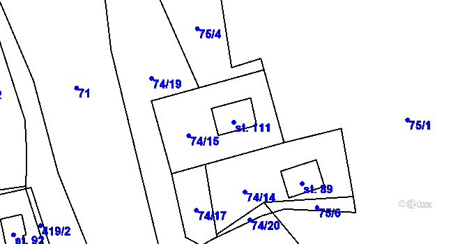 Parcela st. 111 v KÚ Osiky, Katastrální mapa