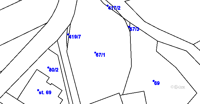 Parcela st. 67 v KÚ Osiky, Katastrální mapa