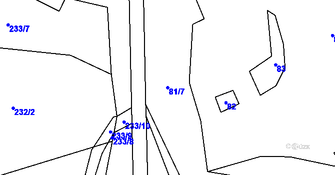 Parcela st. 81/7 v KÚ Osiky, Katastrální mapa