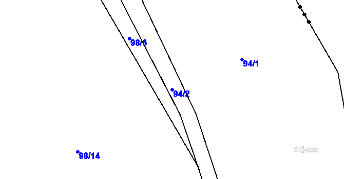 Parcela st. 94/2 v KÚ Osiky, Katastrální mapa