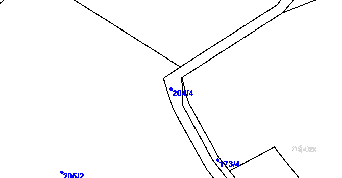 Parcela st. 204/4 v KÚ Osiky, Katastrální mapa