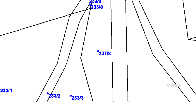 Parcela st. 237/8 v KÚ Osiky, Katastrální mapa