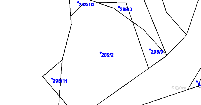 Parcela st. 289/2 v KÚ Osiky, Katastrální mapa