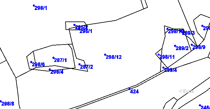 Parcela st. 298/12 v KÚ Osiky, Katastrální mapa