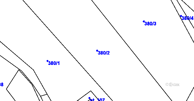 Parcela st. 380/2 v KÚ Osiky, Katastrální mapa