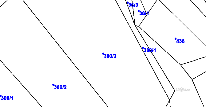 Parcela st. 380/3 v KÚ Osiky, Katastrální mapa
