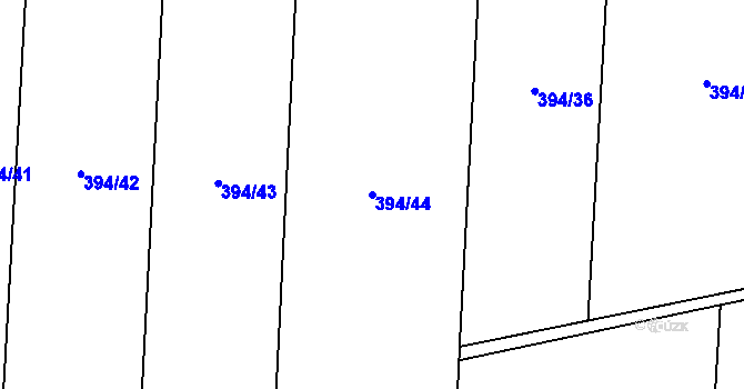 Parcela st. 394/44 v KÚ Osiky, Katastrální mapa