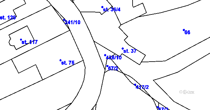 Parcela st. 438/10 v KÚ Osiky, Katastrální mapa