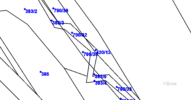 Parcela st. 420/12 v KÚ Mostkov, Katastrální mapa
