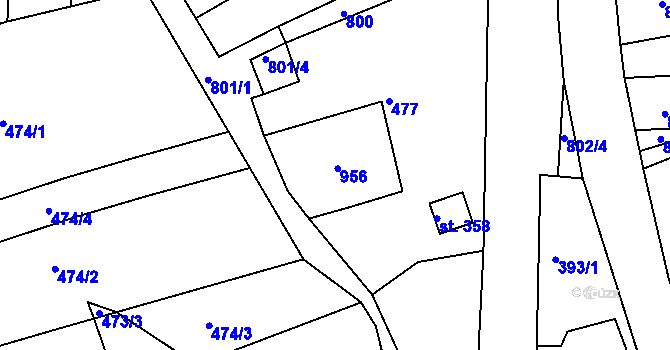 Parcela st. 33 v KÚ Oskava, Katastrální mapa