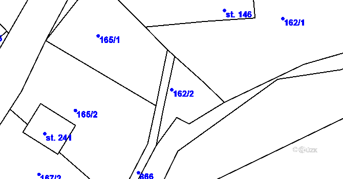 Parcela st. 162/2 v KÚ Oskava, Katastrální mapa
