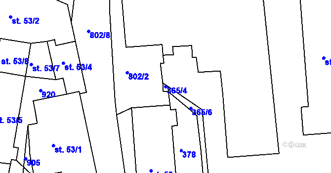 Parcela st. 365/4 v KÚ Oskava, Katastrální mapa