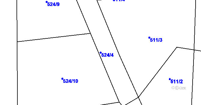 Parcela st. 524/4 v KÚ Oskava, Katastrální mapa
