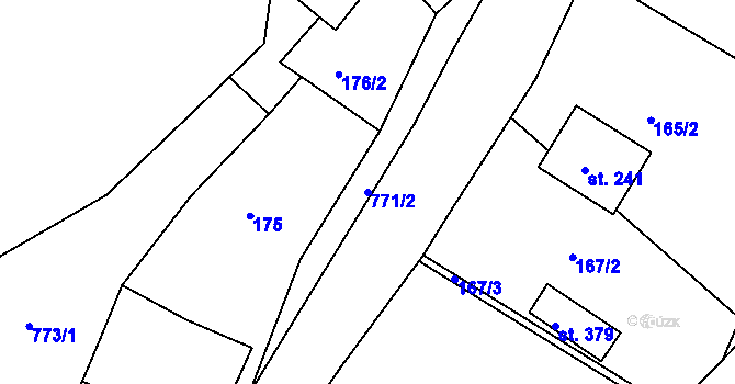 Parcela st. 771/2 v KÚ Oskava, Katastrální mapa