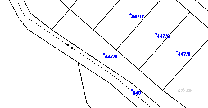 Parcela st. 447/6 v KÚ Oskava, Katastrální mapa