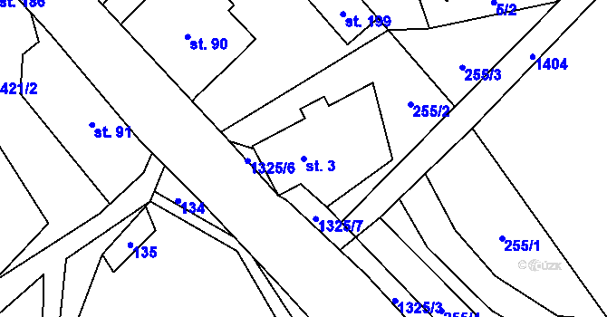 Parcela st. 3 v KÚ Třemešek, Katastrální mapa