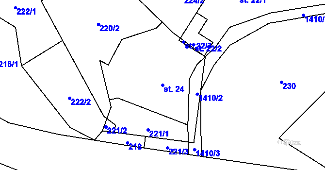 Parcela st. 24 v KÚ Třemešek, Katastrální mapa