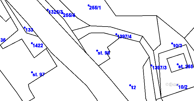 Parcela st. 98 v KÚ Třemešek, Katastrální mapa