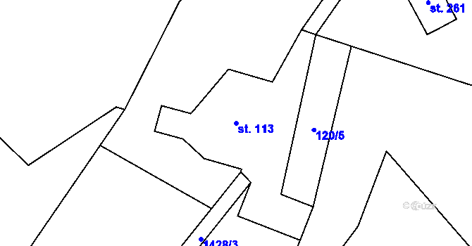 Parcela st. 113 v KÚ Třemešek, Katastrální mapa