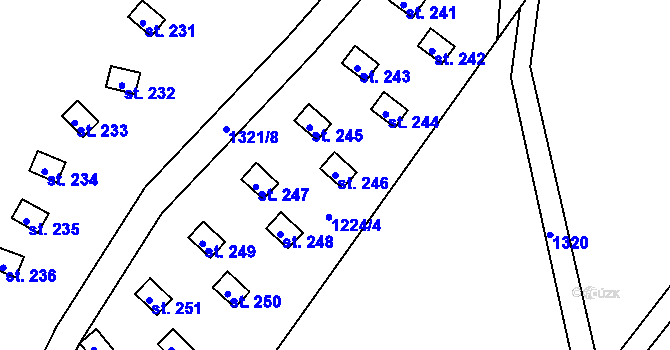 Parcela st. 246 v KÚ Třemešek, Katastrální mapa