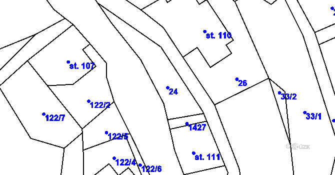 Parcela st. 24 v KÚ Třemešek, Katastrální mapa