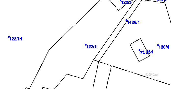 Parcela st. 122/1 v KÚ Třemešek, Katastrální mapa