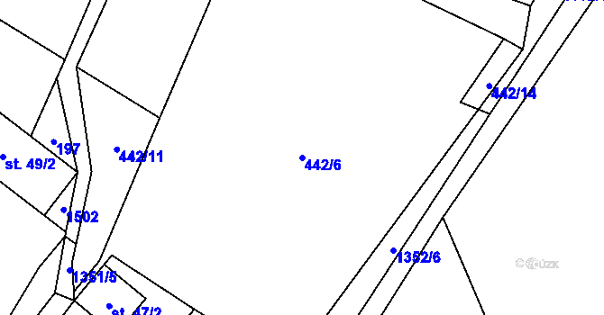 Parcela st. 442/6 v KÚ Třemešek, Katastrální mapa