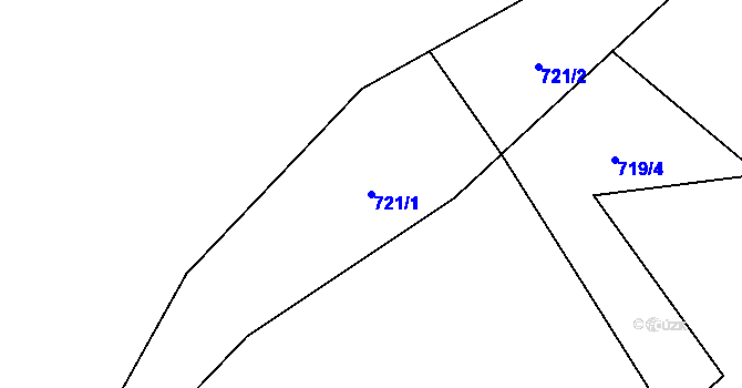 Parcela st. 721/1 v KÚ Třemešek, Katastrální mapa
