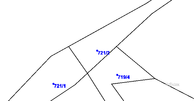 Parcela st. 721/2 v KÚ Třemešek, Katastrální mapa