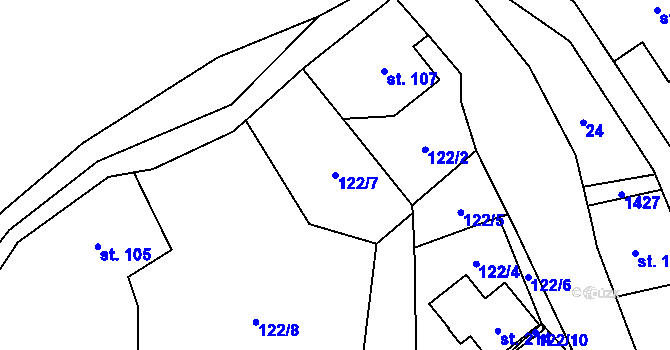 Parcela st. 122/7 v KÚ Třemešek, Katastrální mapa