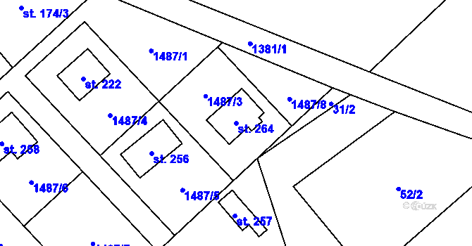 Parcela st. 264 v KÚ Třemešek, Katastrální mapa