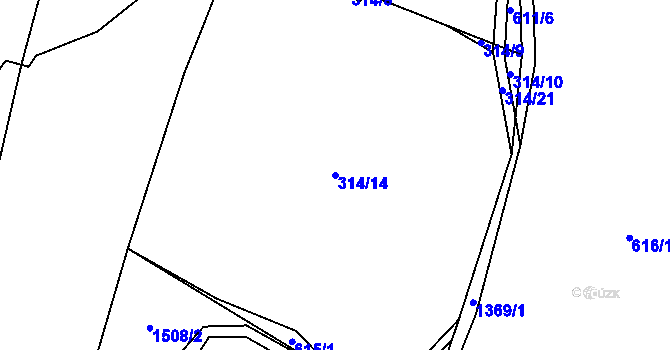 Parcela st. 314/14 v KÚ Třemešek, Katastrální mapa