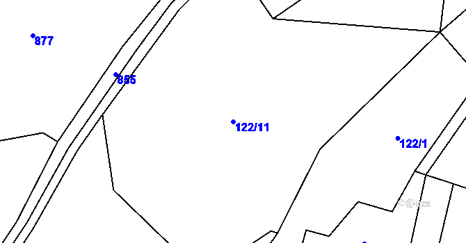 Parcela st. 122/11 v KÚ Třemešek, Katastrální mapa