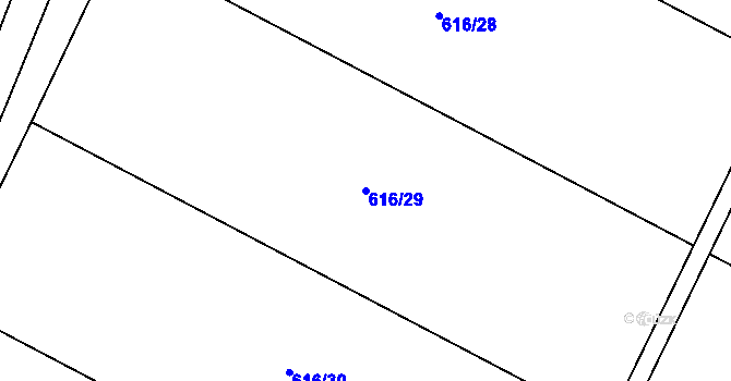 Parcela st. 616/29 v KÚ Třemešek, Katastrální mapa