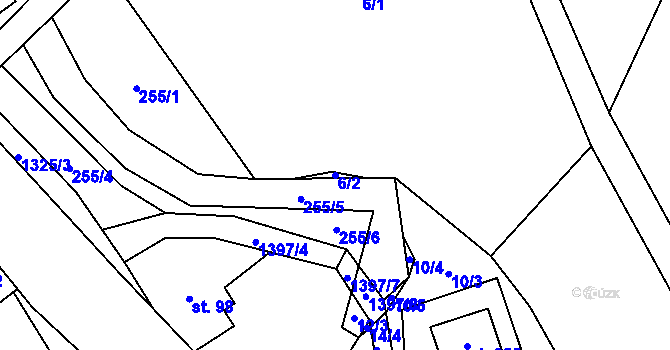 Parcela st. 6/2 v KÚ Třemešek, Katastrální mapa