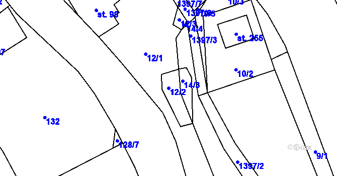 Parcela st. 12/2 v KÚ Třemešek, Katastrální mapa