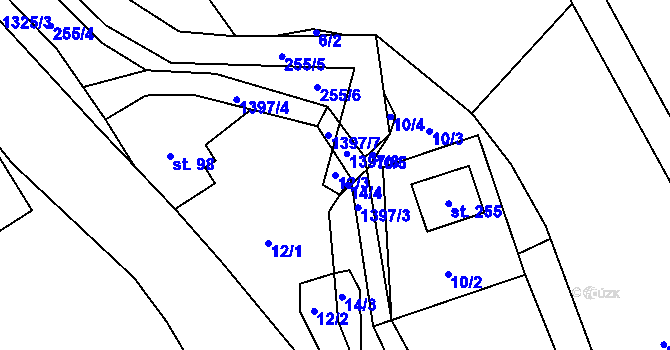 Parcela st. 12/3 v KÚ Třemešek, Katastrální mapa