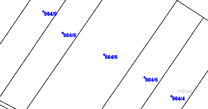 Parcela st. 984/6 v KÚ Oskořínek, Katastrální mapa