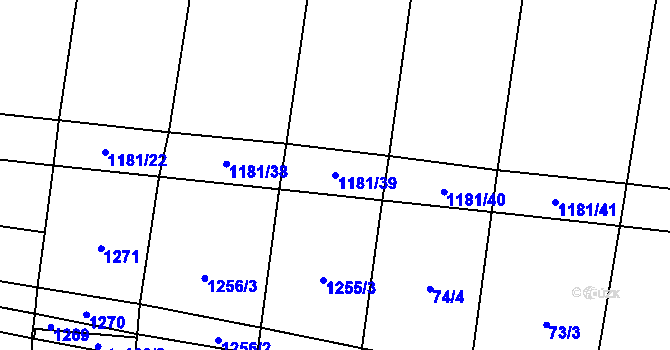 Parcela st. 1181/39 v KÚ Oskořínek, Katastrální mapa