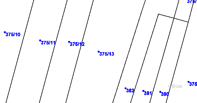 Parcela st. 375/13 v KÚ Oskořínek, Katastrální mapa