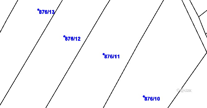 Parcela st. 876/11 v KÚ Oskořínek, Katastrální mapa