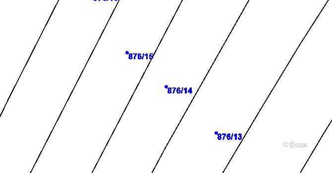Parcela st. 876/14 v KÚ Oskořínek, Katastrální mapa