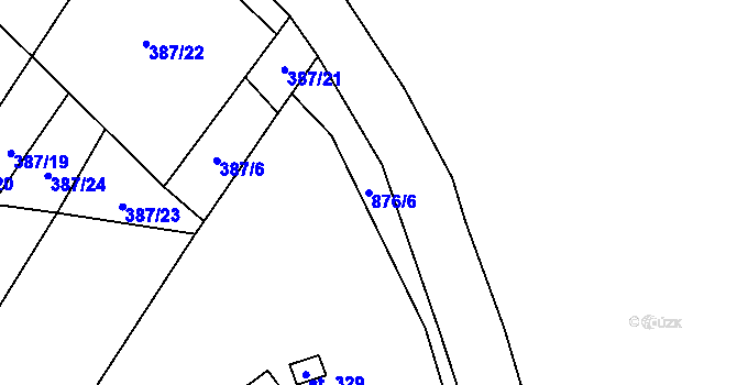 Parcela st. 876/6 v KÚ Oskořínek, Katastrální mapa