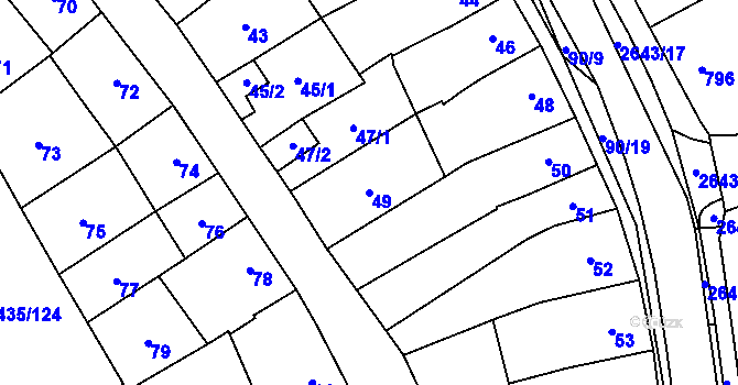 Parcela st. 49 v KÚ Oslavany, Katastrální mapa