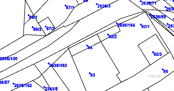 Parcela st. 94 v KÚ Oslavany, Katastrální mapa