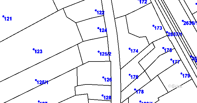 Parcela st. 125/2 v KÚ Oslavany, Katastrální mapa