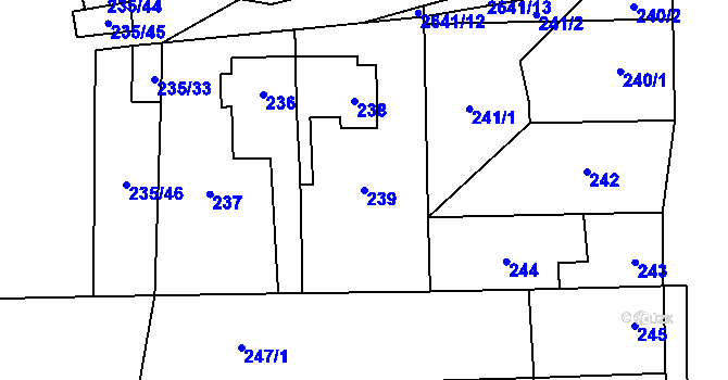 Parcela st. 239 v KÚ Oslavany, Katastrální mapa