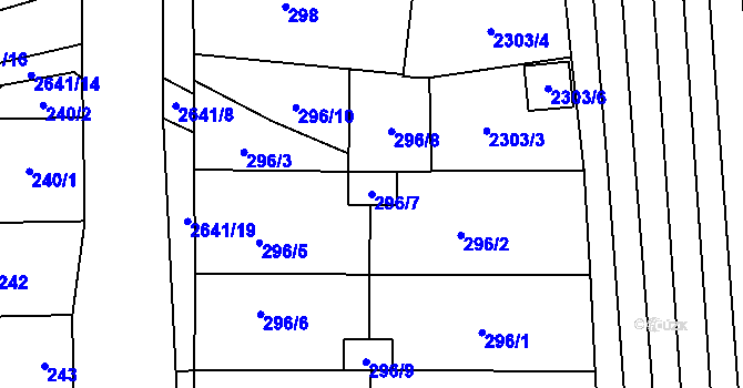 Parcela st. 296/7 v KÚ Oslavany, Katastrální mapa