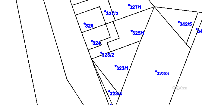 Parcela st. 325/2 v KÚ Oslavany, Katastrální mapa