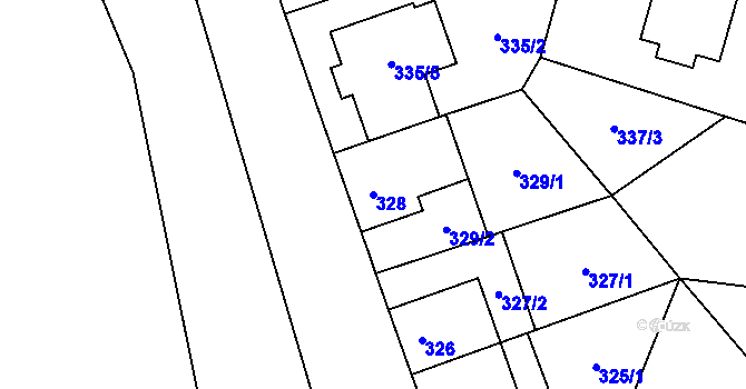 Parcela st. 328 v KÚ Oslavany, Katastrální mapa